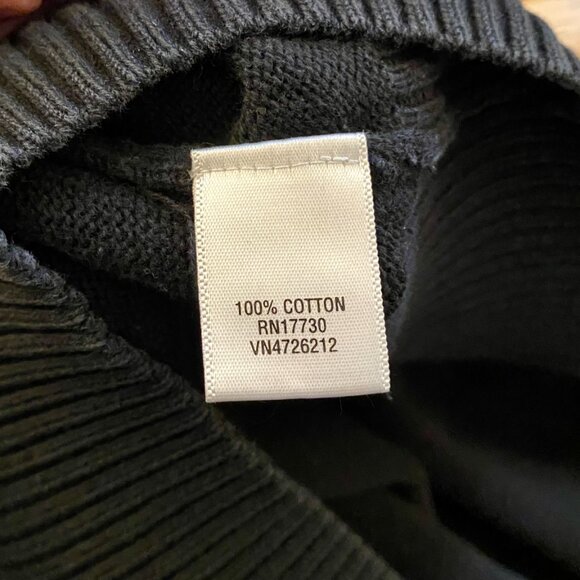 Merona Men's XL 100% Cotton Sweater Mock-neck with Zipper Black Ribbed Cozy - Picture 7 of 7